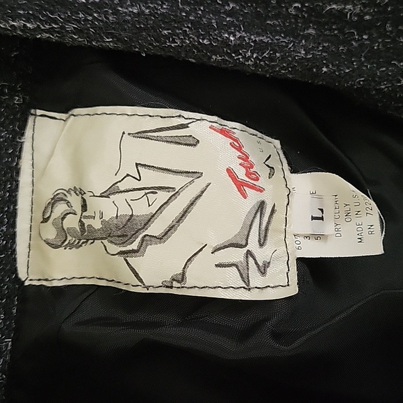 Touch men's vintage black and white one button blazer sz L unisex - Picture 3 of 5